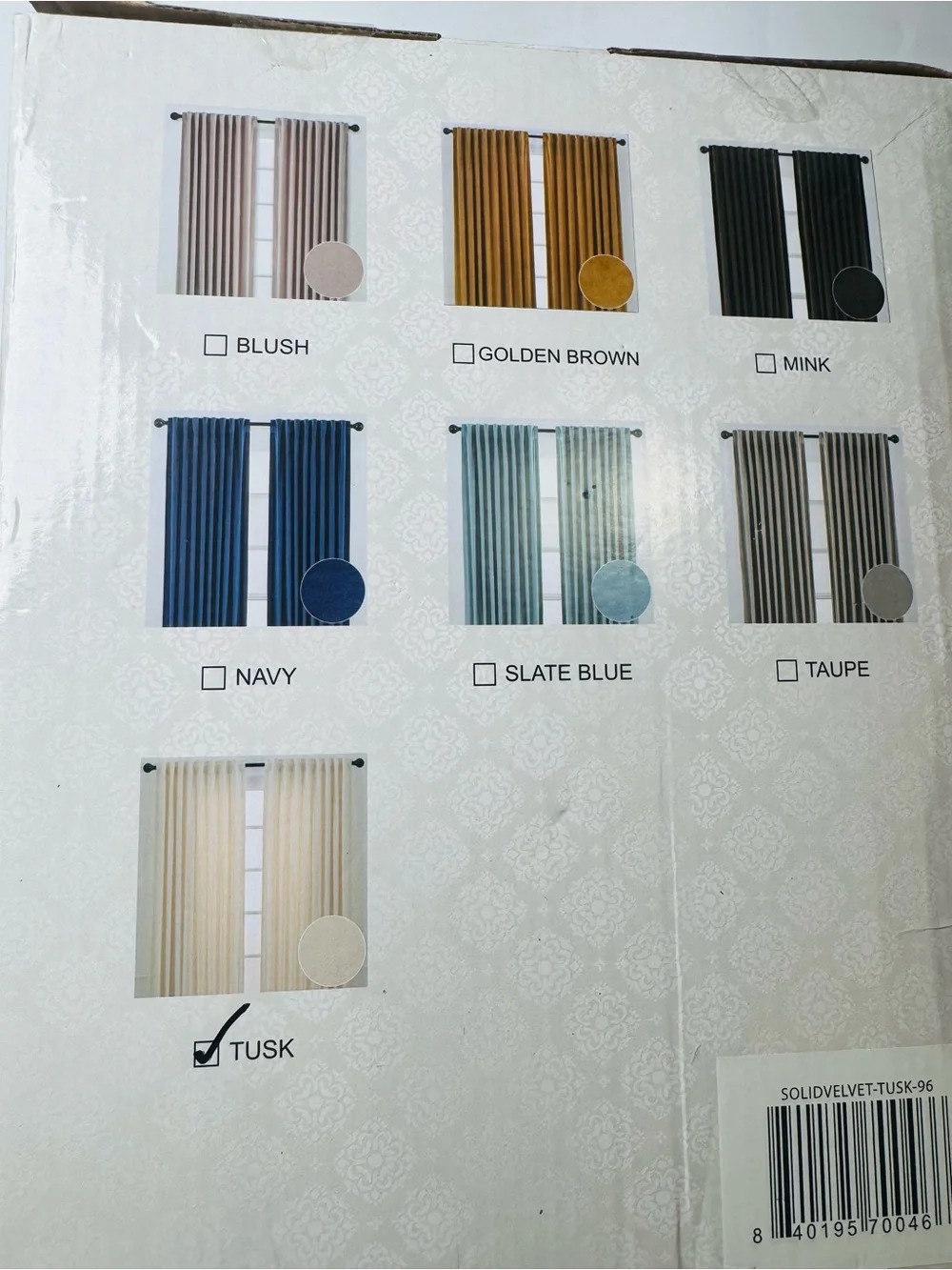 Chanasya Solid Velvet Curtain Panels - tusk color